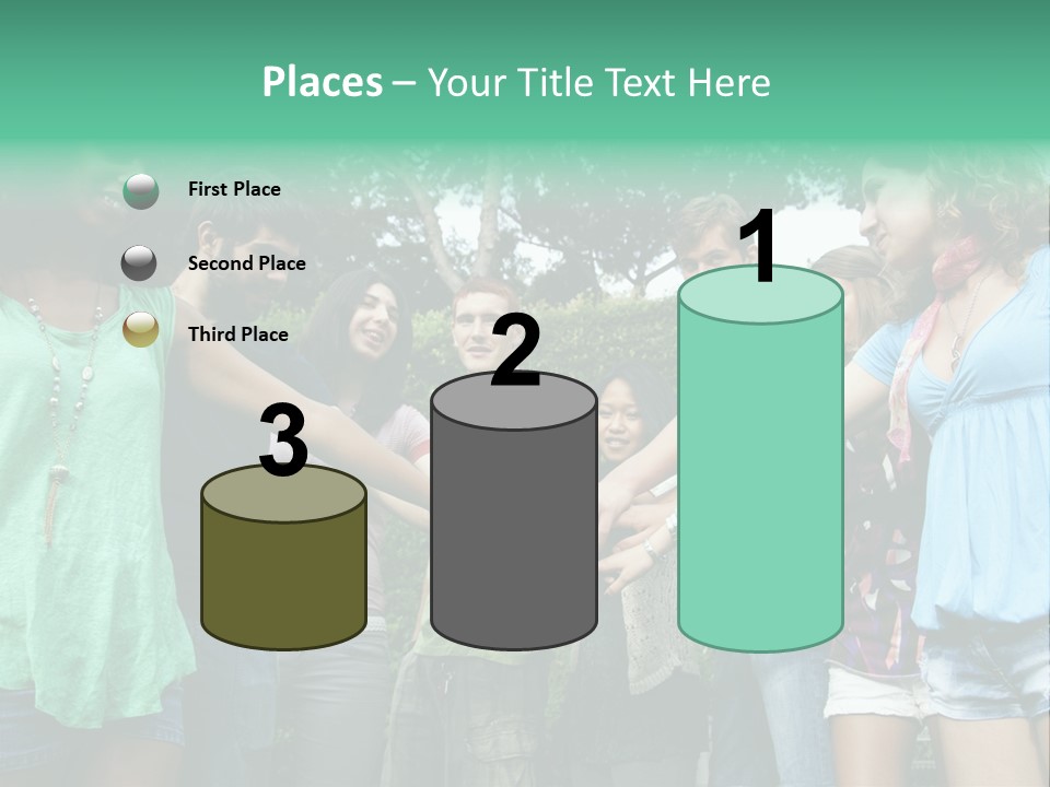 A Group Of People Holding Hands In A Circle PowerPoint Template