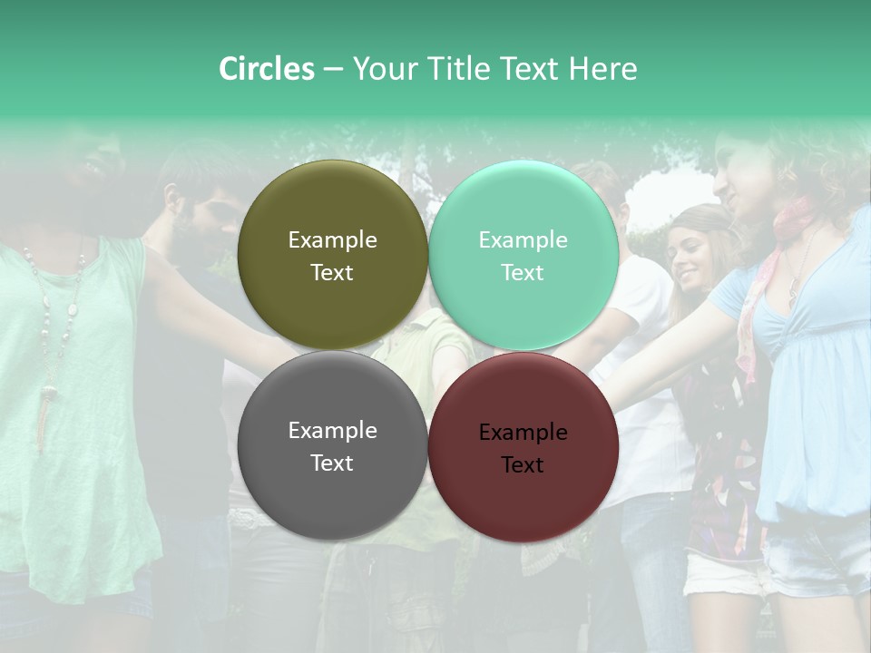 A Group Of People Holding Hands In A Circle PowerPoint Template