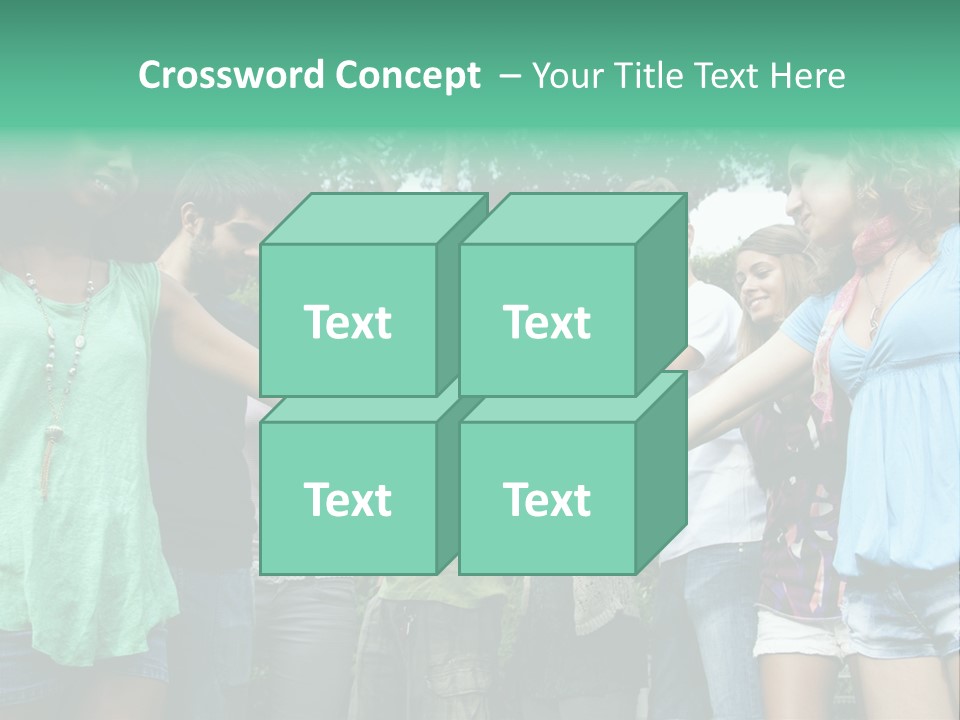 A Group Of People Holding Hands In A Circle PowerPoint Template