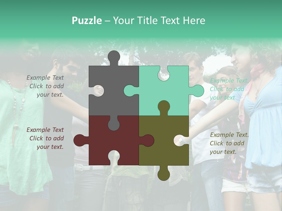 A Group Of People Holding Hands In A Circle PowerPoint Template