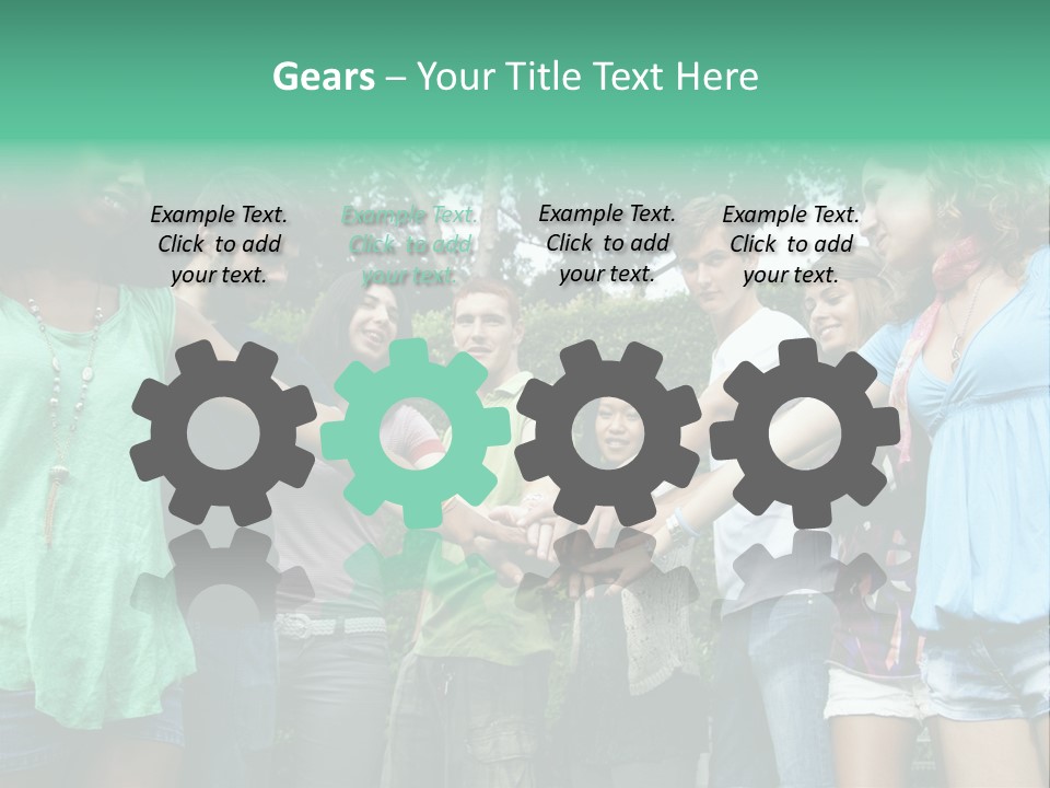 A Group Of People Holding Hands In A Circle PowerPoint Template