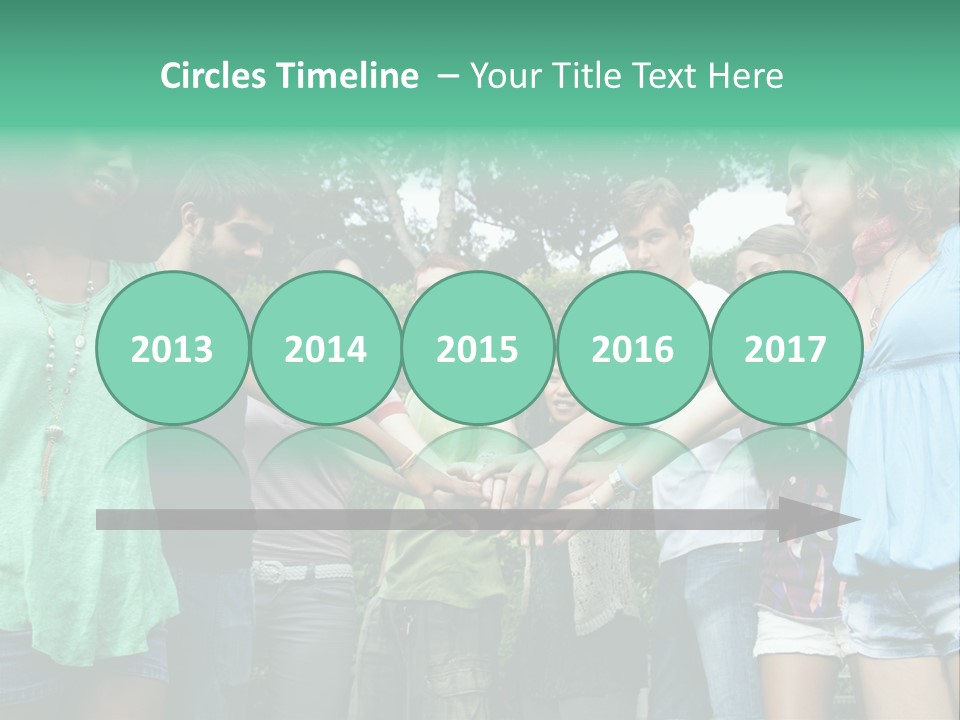 A Group Of People Holding Hands In A Circle PowerPoint Template