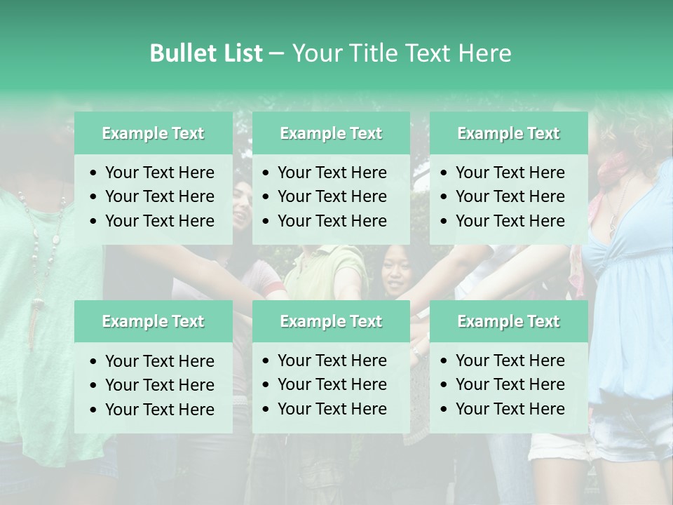 A Group Of People Holding Hands In A Circle PowerPoint Template