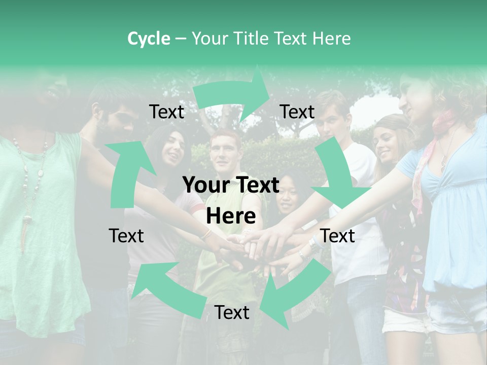 A Group Of People Holding Hands In A Circle PowerPoint Template