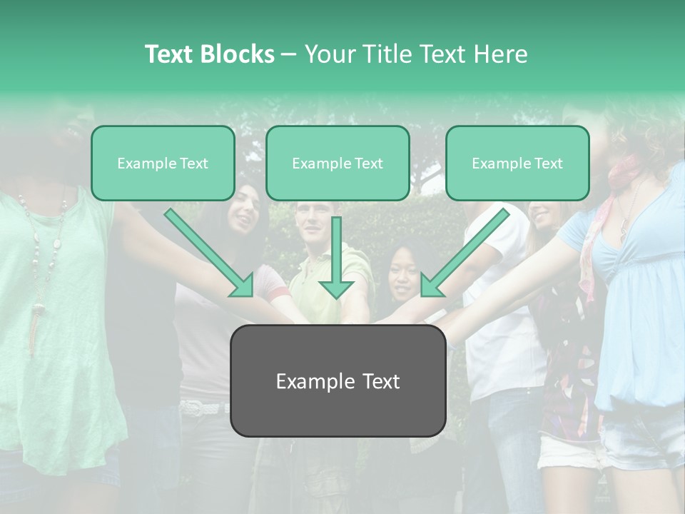 A Group Of People Holding Hands In A Circle PowerPoint Template