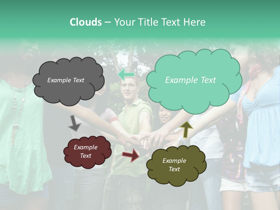 A Group Of People Holding Hands In A Circle PowerPoint Template