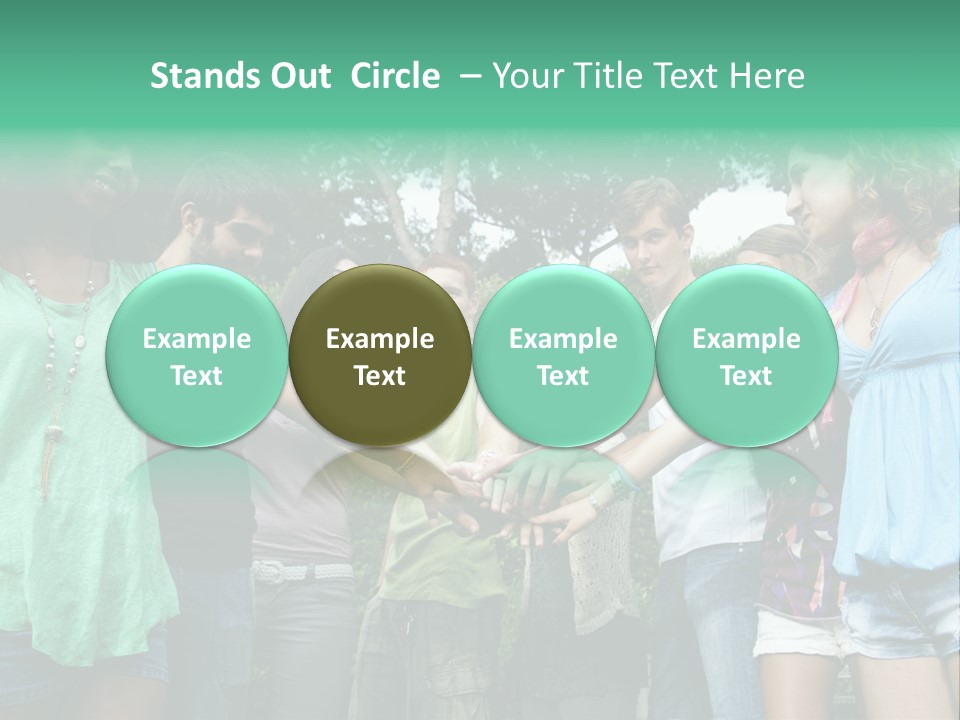 A Group Of People Holding Hands In A Circle PowerPoint Template