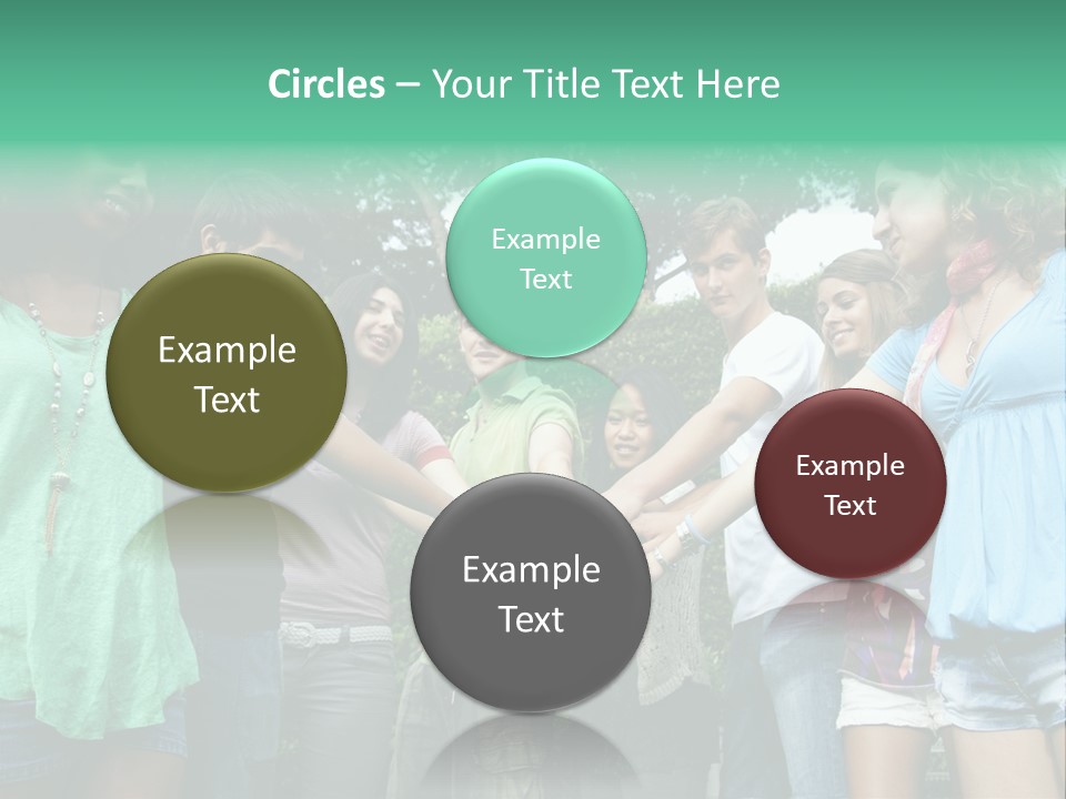 A Group Of People Holding Hands In A Circle PowerPoint Template