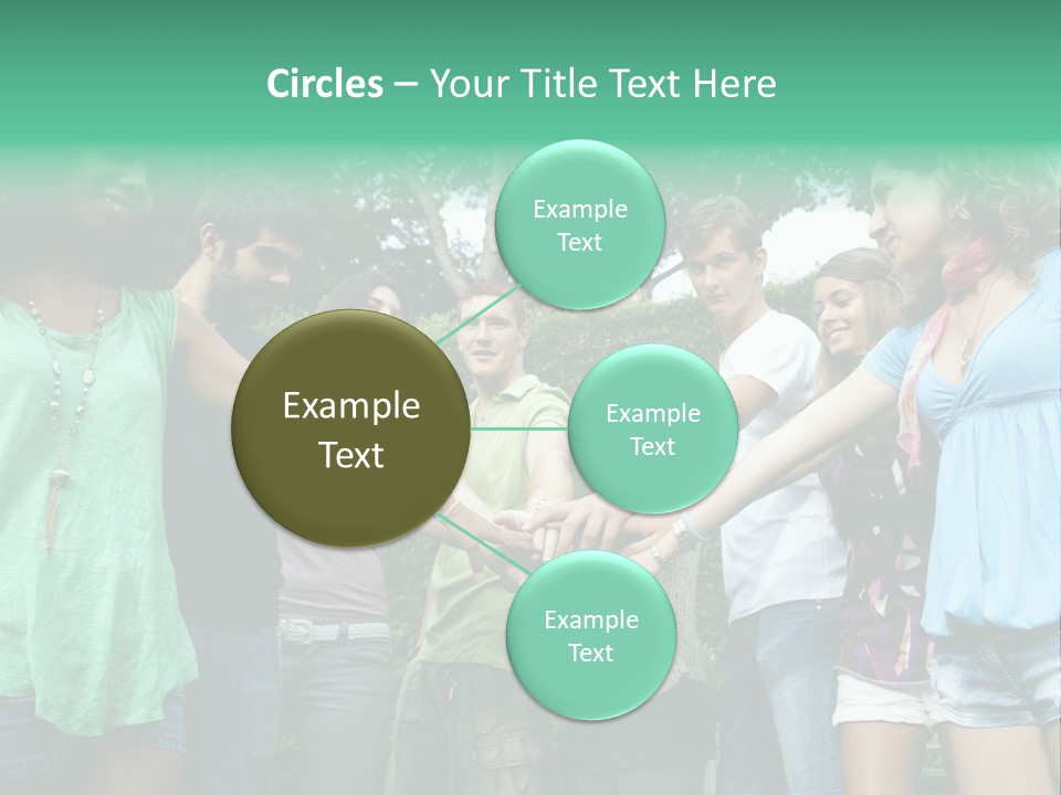 A Group Of People Holding Hands In A Circle PowerPoint Template