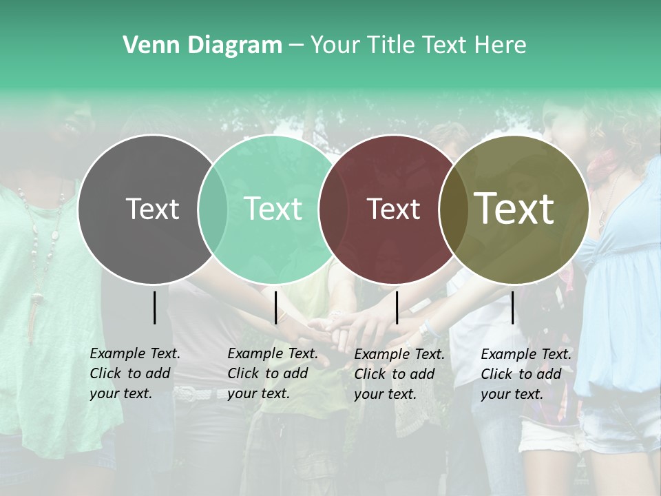 A Group Of People Holding Hands In A Circle PowerPoint Template