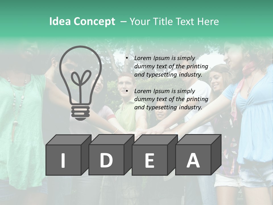 A Group Of People Holding Hands In A Circle PowerPoint Template