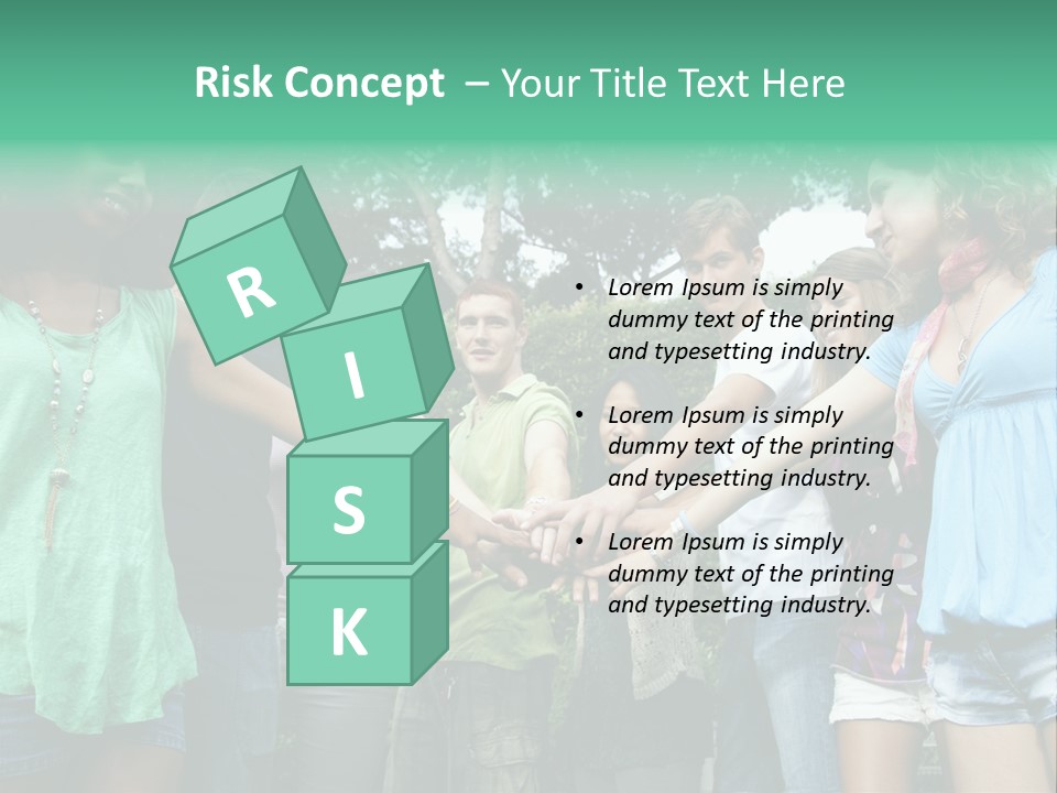 A Group Of People Holding Hands In A Circle PowerPoint Template