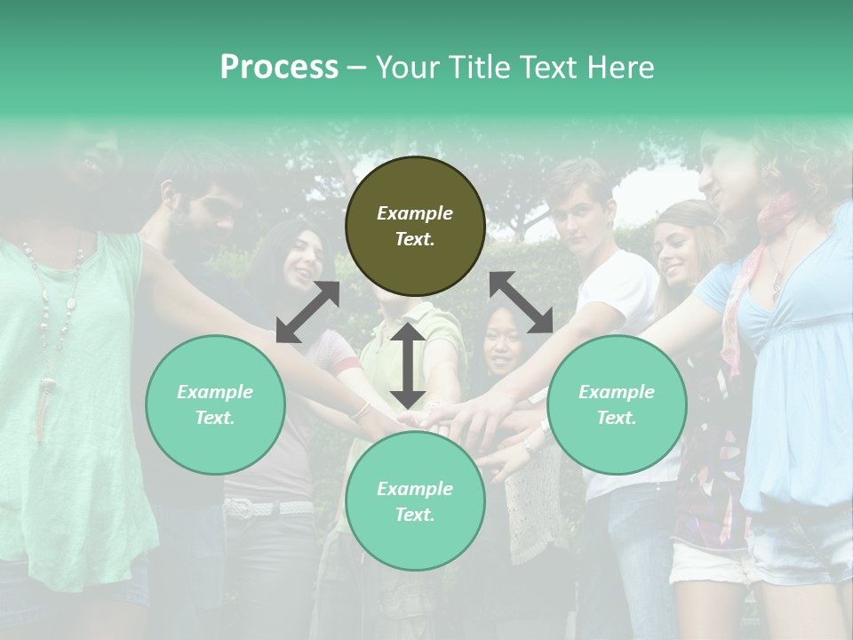 A Group Of People Holding Hands In A Circle PowerPoint Template