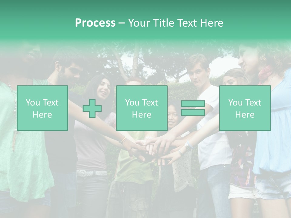 A Group Of People Holding Hands In A Circle PowerPoint Template