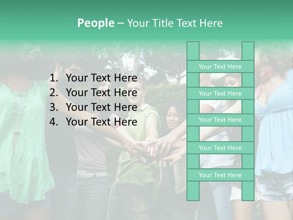 A Group Of People Holding Hands In A Circle PowerPoint Template