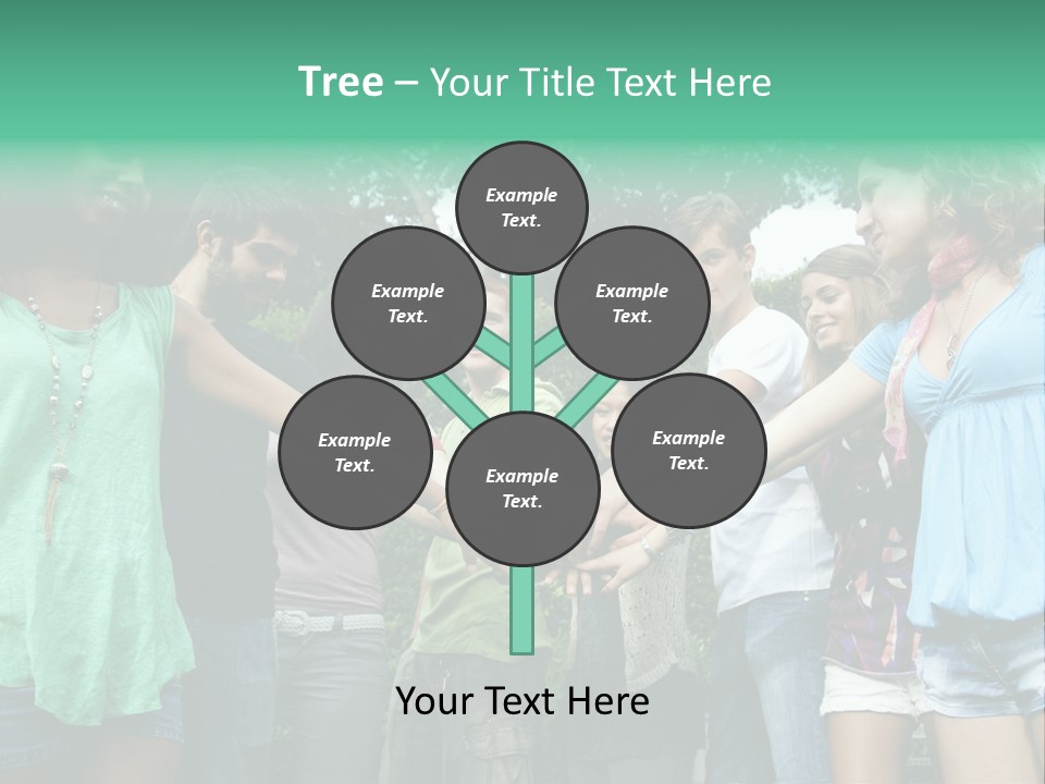 A Group Of People Holding Hands In A Circle PowerPoint Template