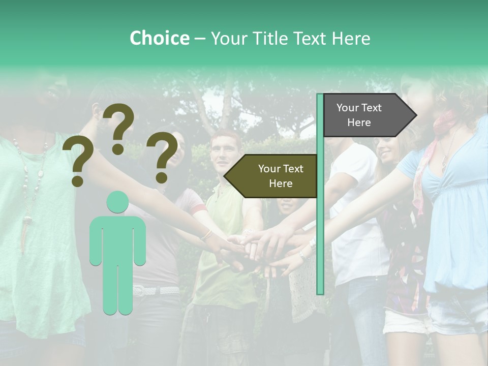 A Group Of People Holding Hands In A Circle PowerPoint Template