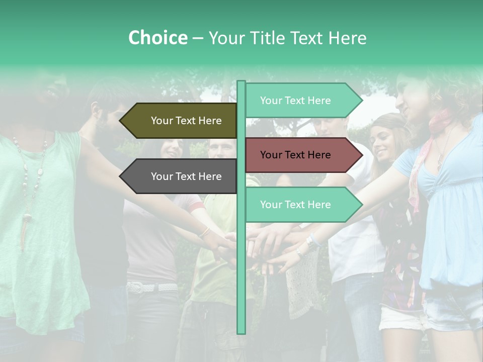 A Group Of People Holding Hands In A Circle PowerPoint Template