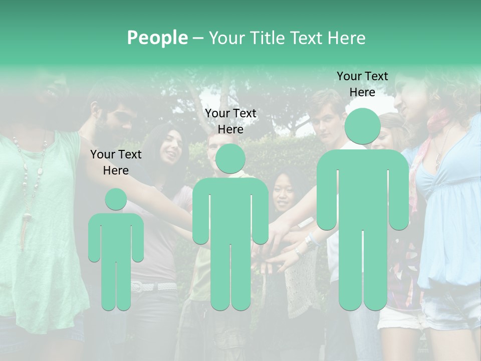 A Group Of People Holding Hands In A Circle PowerPoint Template