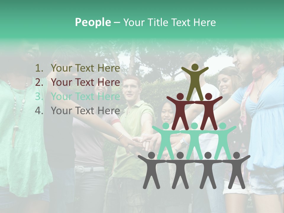 A Group Of People Holding Hands In A Circle PowerPoint Template