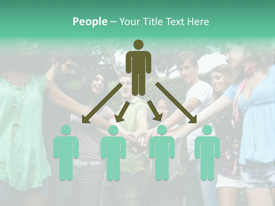A Group Of People Holding Hands In A Circle PowerPoint Template