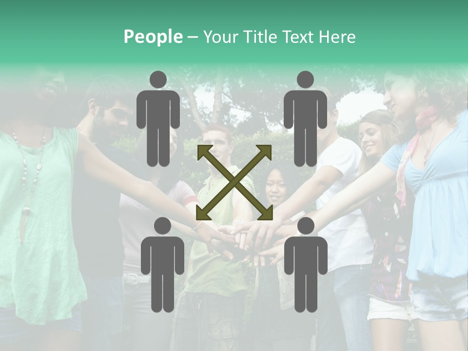 A Group Of People Holding Hands In A Circle PowerPoint Template