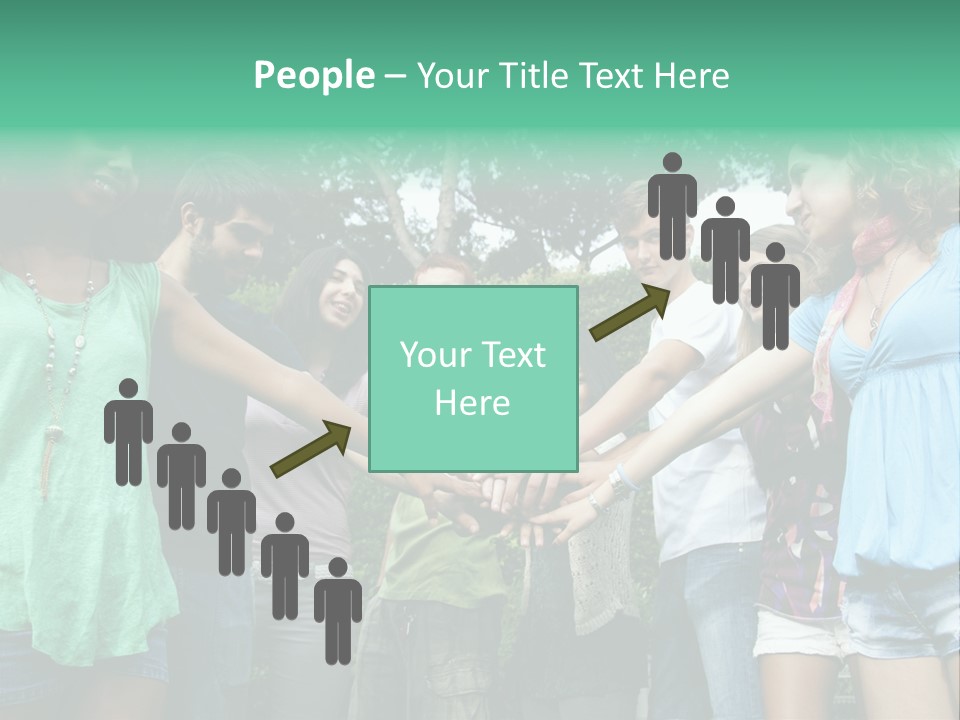 A Group Of People Holding Hands In A Circle PowerPoint Template