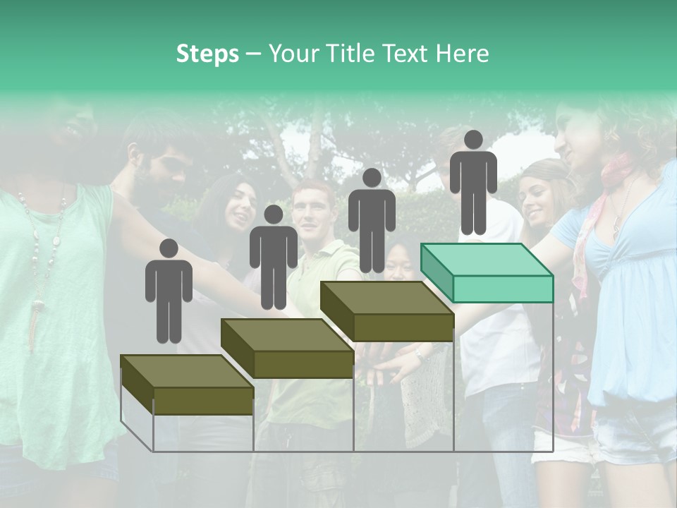 A Group Of People Holding Hands In A Circle PowerPoint Template