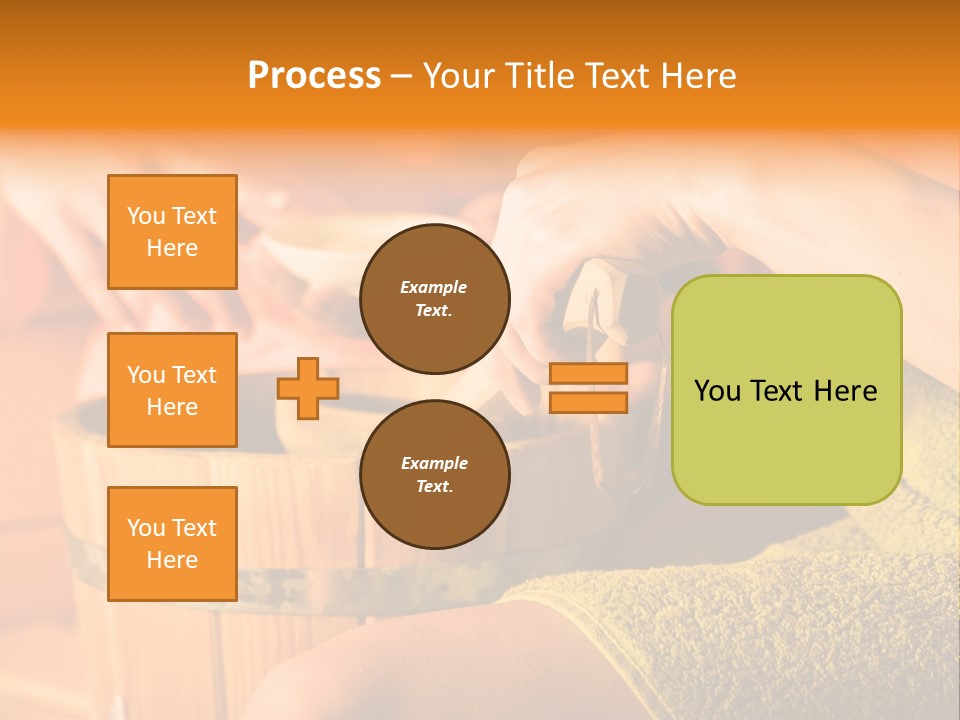 A Woman Is Sitting In A Sauna With A Banana In Her Hand PowerPoint Template