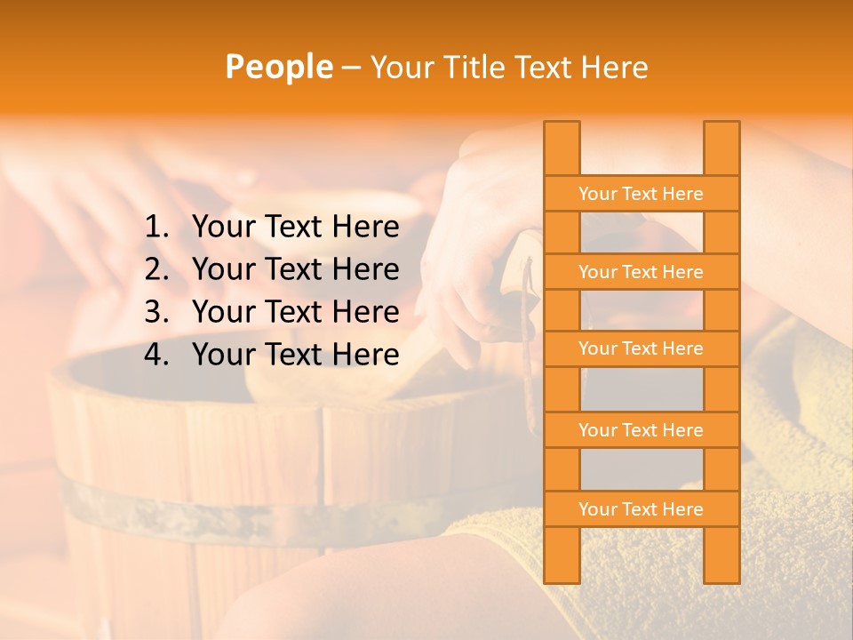 A Woman Is Sitting In A Sauna With A Banana In Her Hand PowerPoint Template