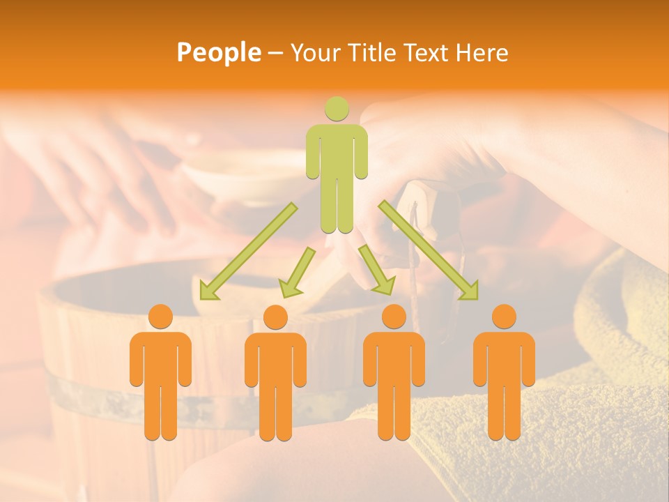 A Woman Is Sitting In A Sauna With A Banana In Her Hand PowerPoint Template