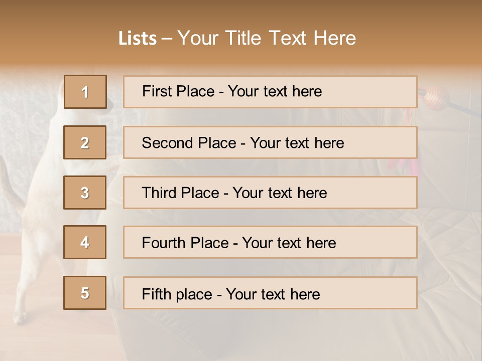 A Cat Standing On Its Hind Legs In Front Of A Couch PowerPoint Template