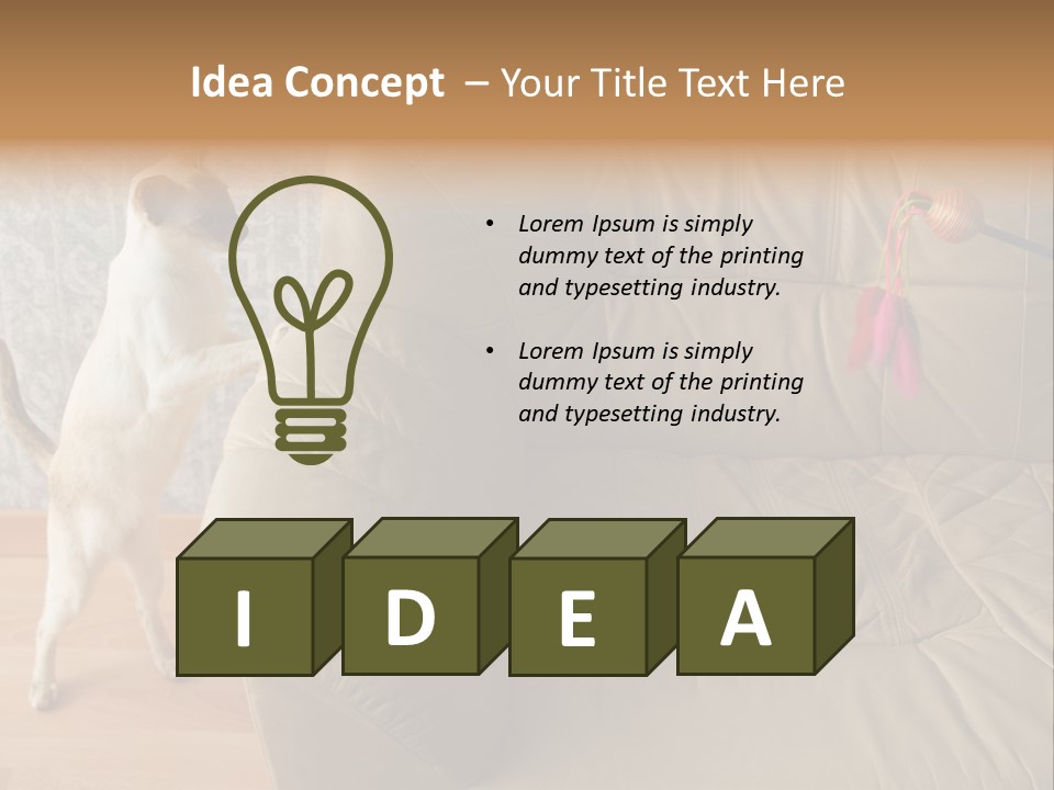 A Cat Standing On Its Hind Legs In Front Of A Couch PowerPoint Template