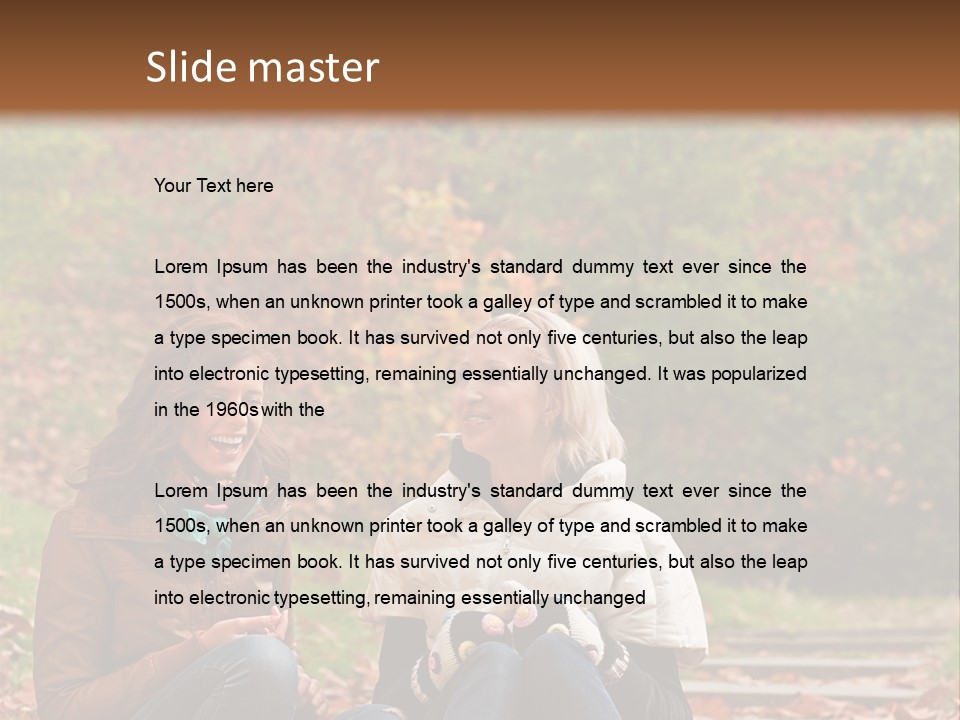 Two Women Sitting On The Ground Talking To Each Other PowerPoint Template