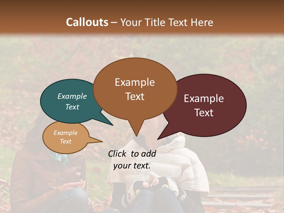 Two Women Sitting On The Ground Talking To Each Other PowerPoint Template