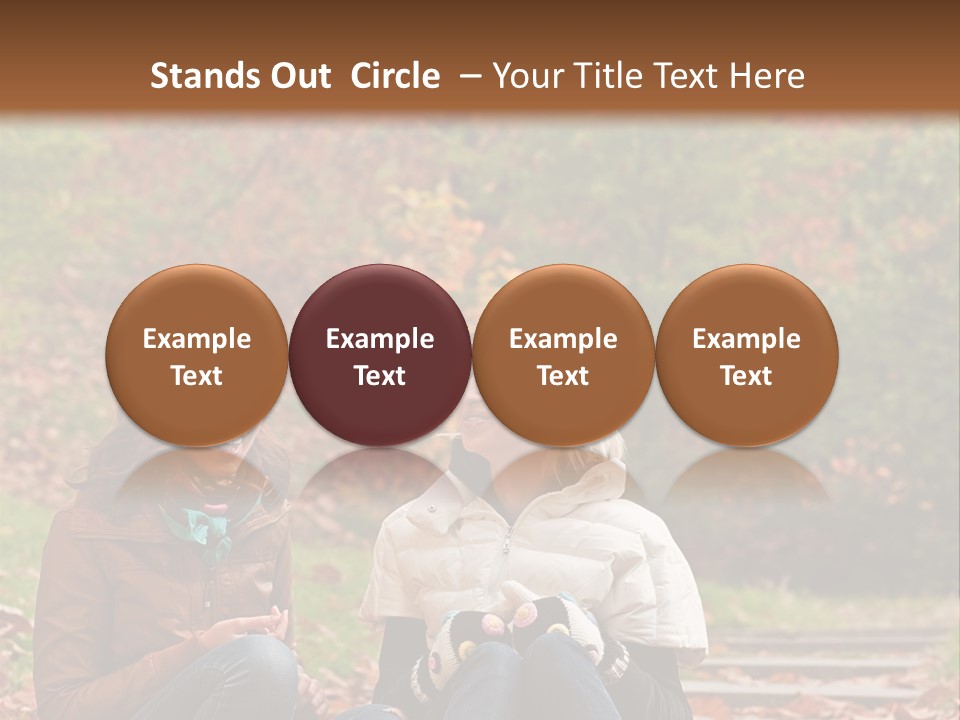 Two Women Sitting On The Ground Talking To Each Other PowerPoint Template