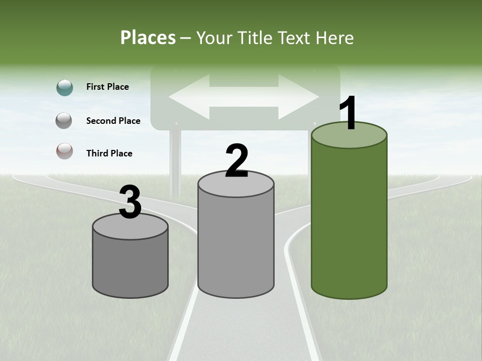 Trail Threedimensional Shape Lanes PowerPoint Template