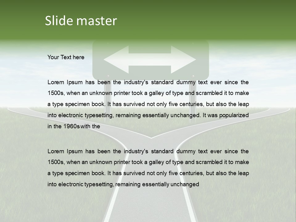 Trail Threedimensional Shape Lanes PowerPoint Template