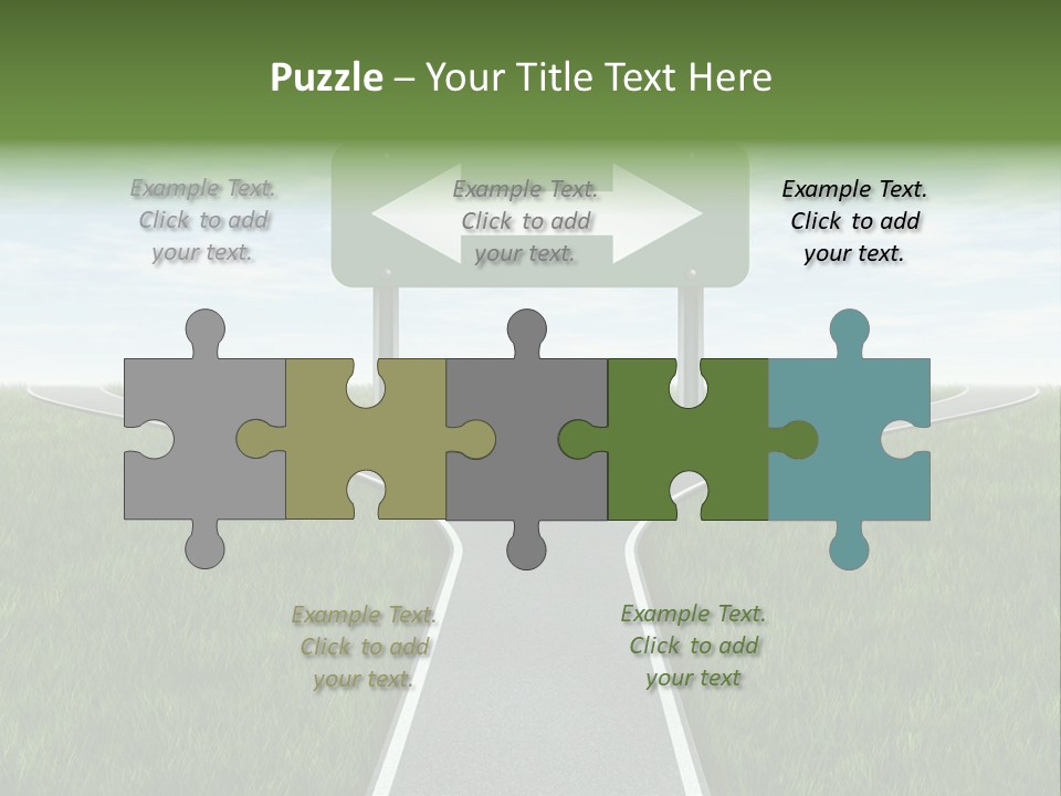 Trail Threedimensional Shape Lanes PowerPoint Template