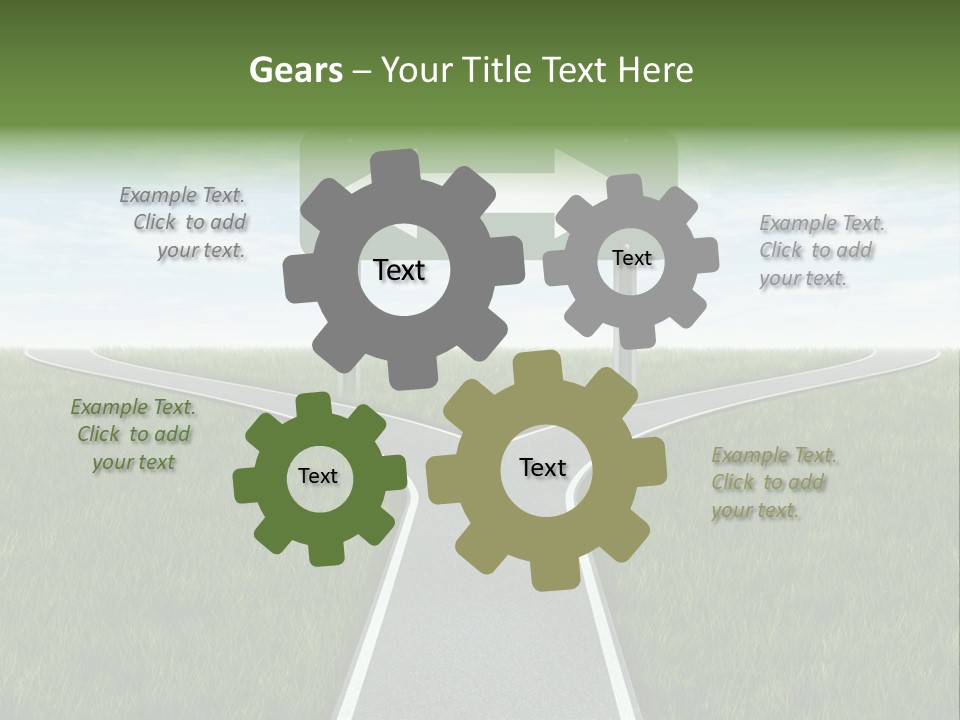 Trail Threedimensional Shape Lanes PowerPoint Template