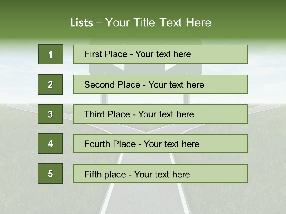 Trail Threedimensional Shape Lanes PowerPoint Template
