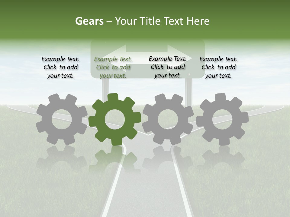 Trail Threedimensional Shape Lanes PowerPoint Template