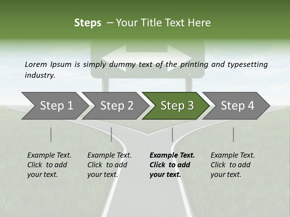 Trail Threedimensional Shape Lanes PowerPoint Template