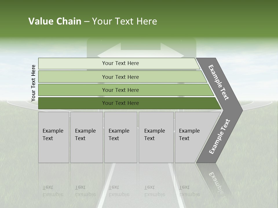 Trail Threedimensional Shape Lanes PowerPoint Template