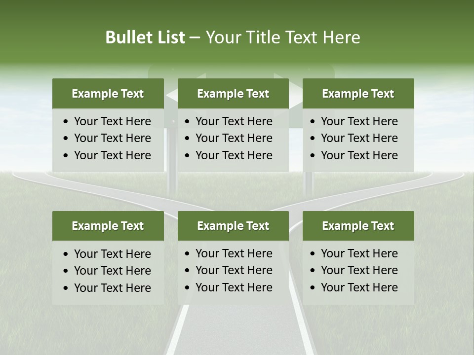 Trail Threedimensional Shape Lanes PowerPoint Template
