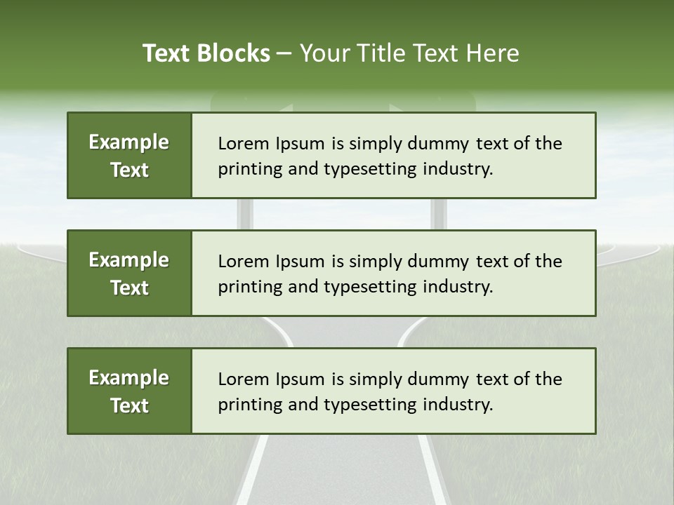 Trail Threedimensional Shape Lanes PowerPoint Template