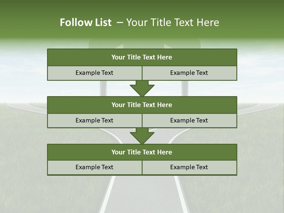 Trail Threedimensional Shape Lanes PowerPoint Template