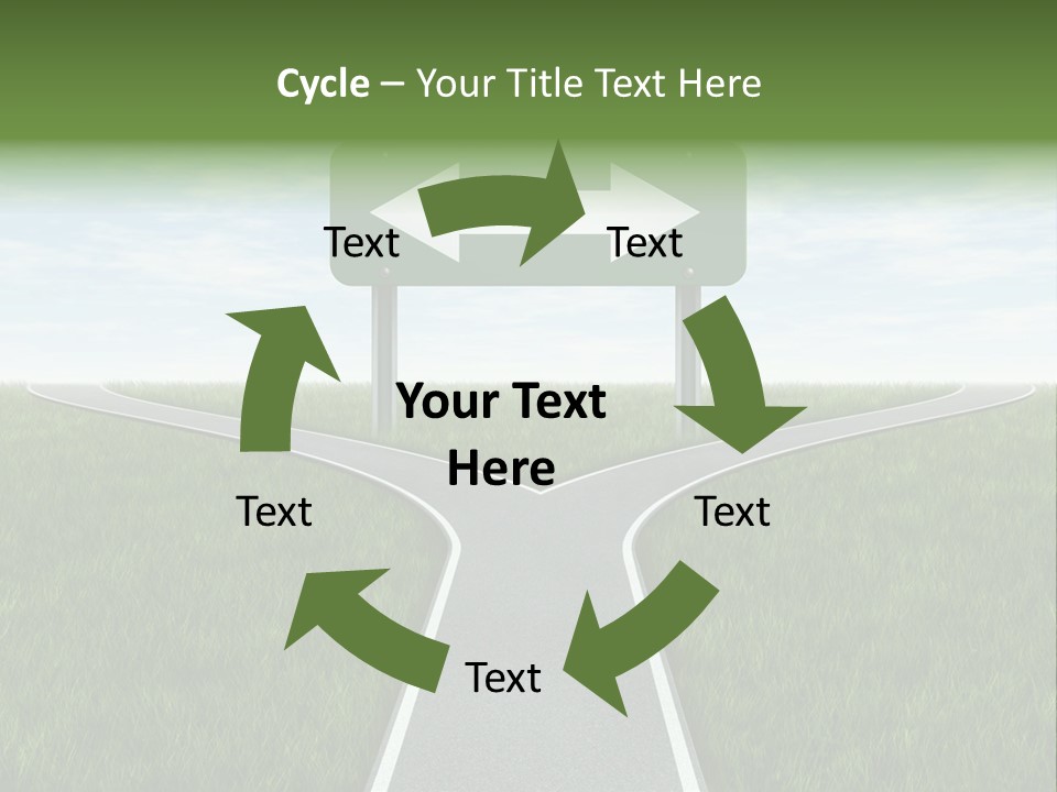 Trail Threedimensional Shape Lanes PowerPoint Template