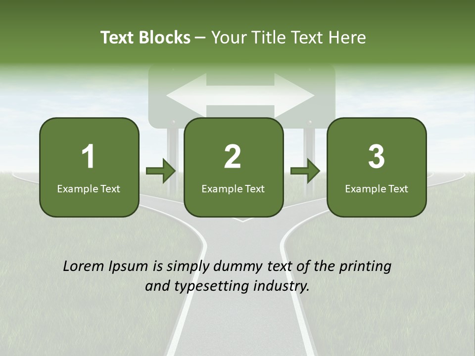 Trail Threedimensional Shape Lanes PowerPoint Template