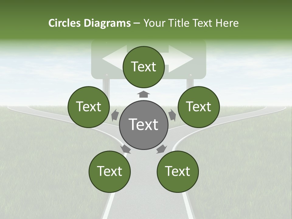 Trail Threedimensional Shape Lanes PowerPoint Template